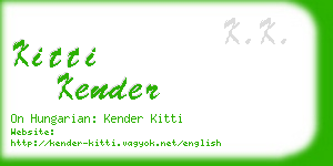 kitti kender business card